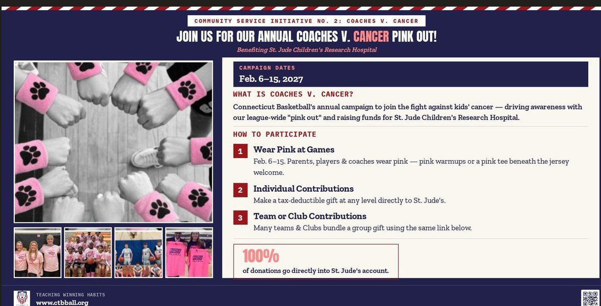 Feb. 6th-15th: Coaches v. Cancer Campaign to Benefit St. Jude's Hospital